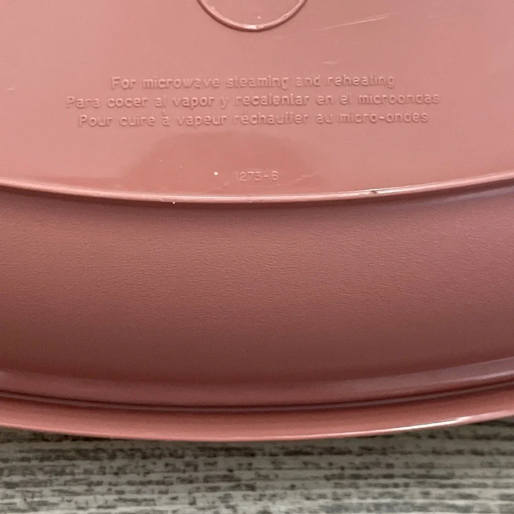 Tupperware Microwave Food Steamer 6 Cups Dusty Rose Pink 3 Piece 1273-6